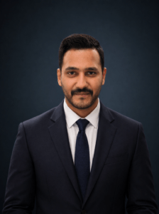 A professional portait of Ali Lodhi